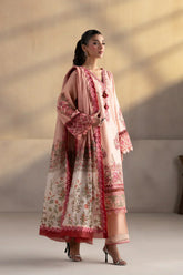 ETHNC - 3PC LAWN EMBROIDERED SHIRT WITH MANAAR PRINTED DUPATTA AND TROUSER - HZG2195